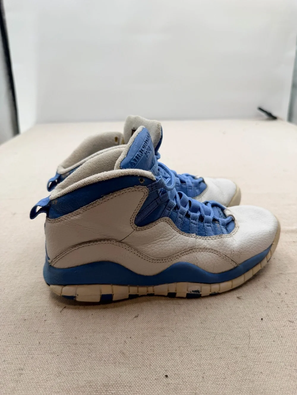 Jordan  White and Blue High-Top Sneakers